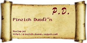 Pinzich Dusán névjegykártya