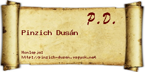 Pinzich Dusán névjegykártya